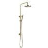 Round Mini Twin Rail Shower - Brushed Brass
