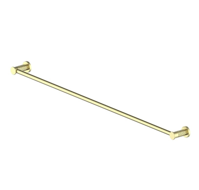 Textura Single Towel Rail - Brushed Brass