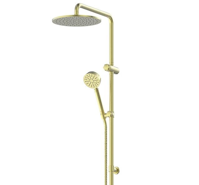 Gisele Twin Rail Shower - Brushed Brass