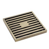 Antique Brass 80mm Square Slim Grate Floor Waste