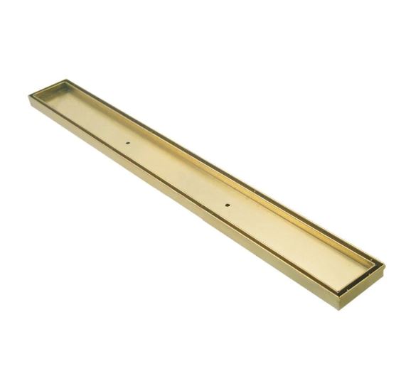 Brushed Brass Tile insert 600mm Shower Grate