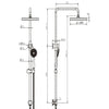 Round Mini Twin Rail Shower - Brushed Brass