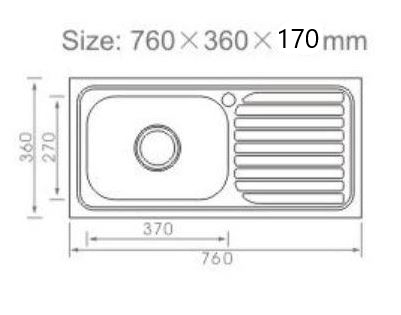 Manu 760 x 360 Sink