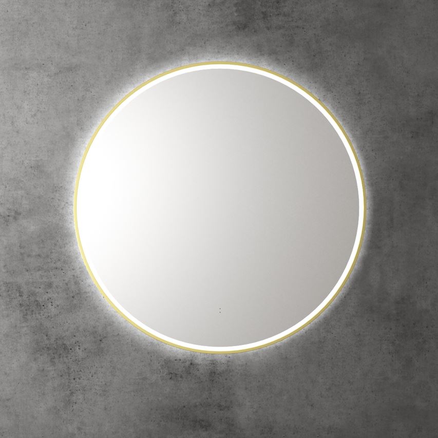 Round 700mm Brushed Gold Framed LED Mirror