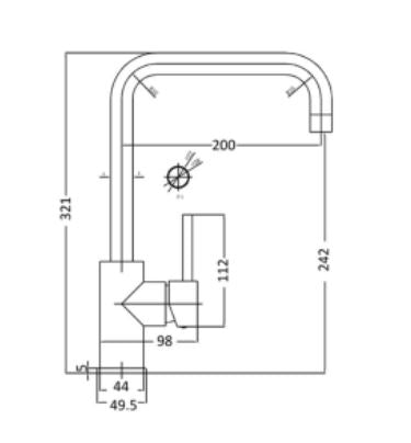 Elka Matte Black Sink Mixer