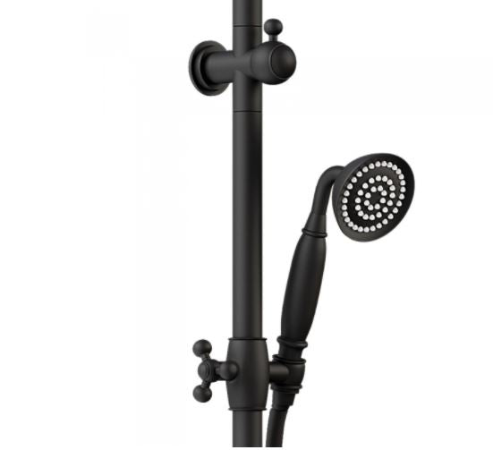 Lillian Twin Rail Shower - Matte Black