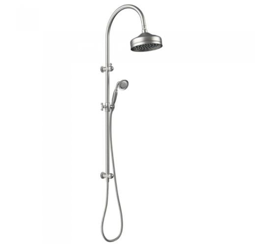 Lillian Twin Rail Shower - Brushed Nickel
