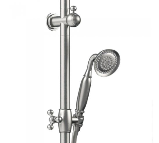 Lillian Twin Rail Shower - Brushed Nickel