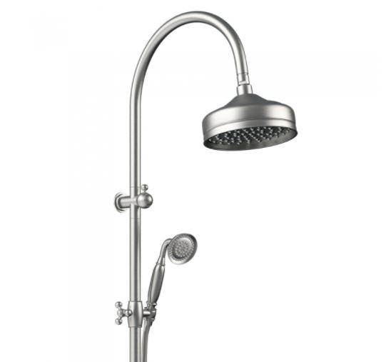 Lillian Twin Rail Shower - Brushed Nickel
