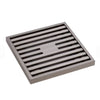 Brushed Nickel 80mm Square Slim Grate Floor Waste