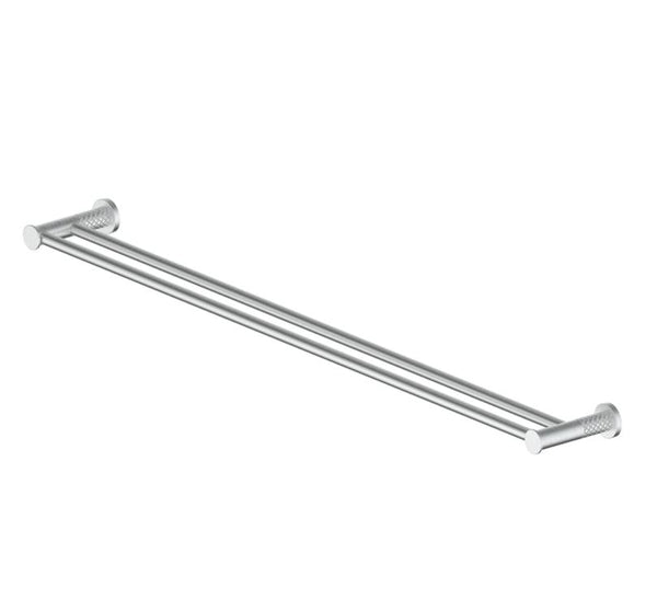 Textura Double Towel Rail - Brushed Brass