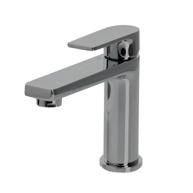 The Gabe Leva Brushed Nickel Short Basin Mixer