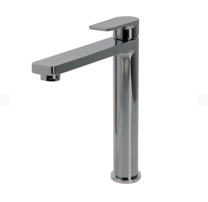 The Gabe Leva Brushed Nickel Tall Basin Mixer