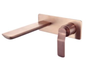 Synergii Wall Mount Basin Mixer - Brushed Rose Gold