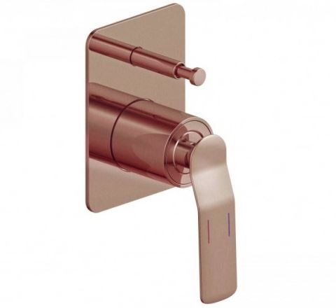 Synergii Shower or Bath Mixer with Diverter Button - Brushed Rose Gold