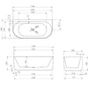 Lincoln Fluted Oval Matte White 1500-1700mm Back To Wall Bath