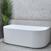 Lincoln Fluted Oval Matte White 1500-1700mm Back To Wall Bath