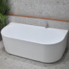 Lincoln Fluted Oval Gloss White 1500-1700mm Back To Wall Bath