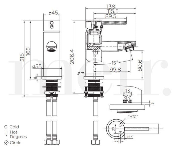Meir Round Basin mixer - Brushed Nickel - Bayside Bathroom