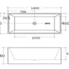 Mecca 1400mm-1700mm Multi Fit Bath