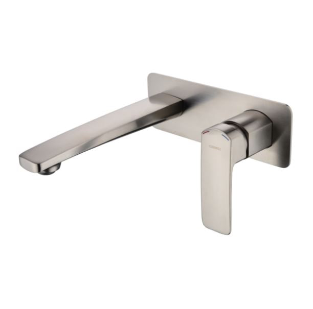 Neon Wall Basin/Bath Set in Brushed Nickel