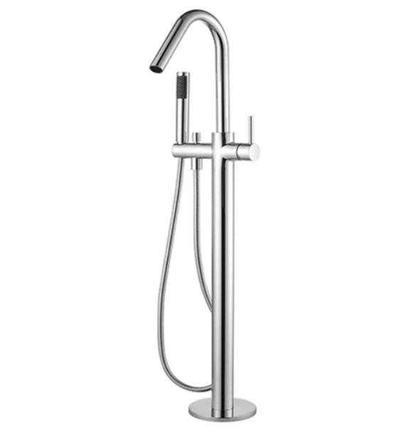 Round Mini Freestanding Bath Mixer - Chrome