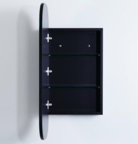 Bella 600 Matte Black Shaving Cabinet