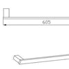 Bianca Single towel rail 600-900mm - Bayside Bathroom