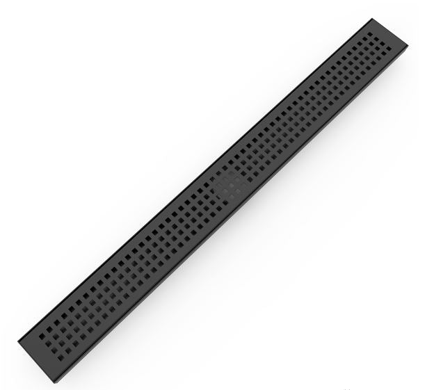 Matt Black 800mm Square Slotted  Shower Grate