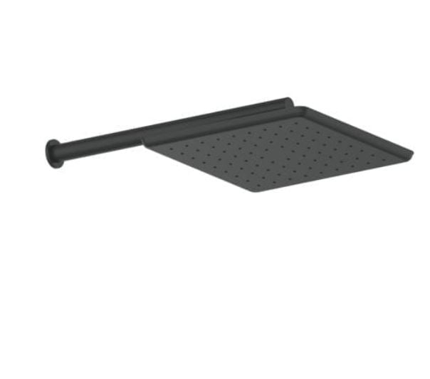 Swept Overhead Wall Shower - Matte Black
