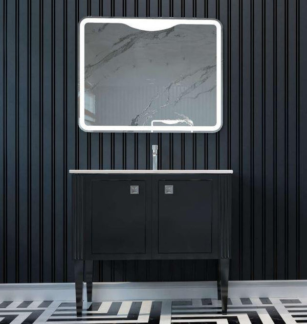 Atria Neo Black Pattern Floorstanding Vanity - Bayside Bathroom