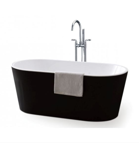 Oval 1700 Bath Black & White