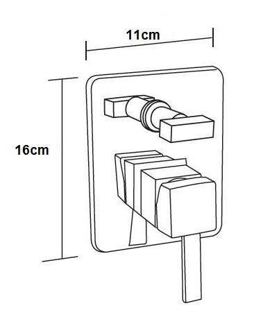 Boxx wall mixer w/ divertor - Bayside Bathroom