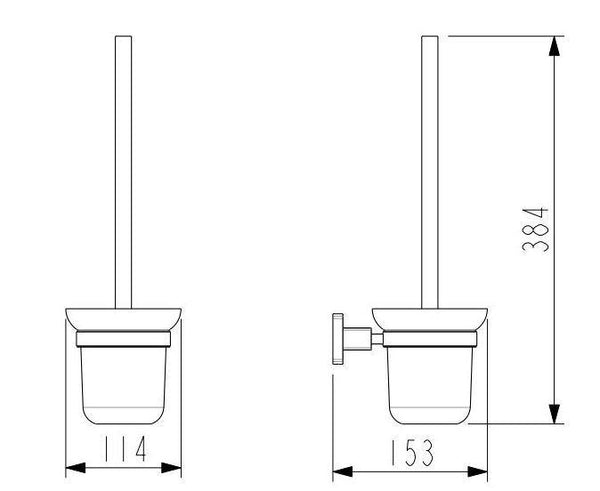 Legra Chrome Toilet Brush Holder - Bayside Bathroom