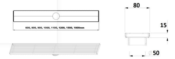 Linear 600-1800mm AU Shower grate