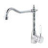 Elizabeth Basin mixer- Chrome Body/ White Ceramic Handle
