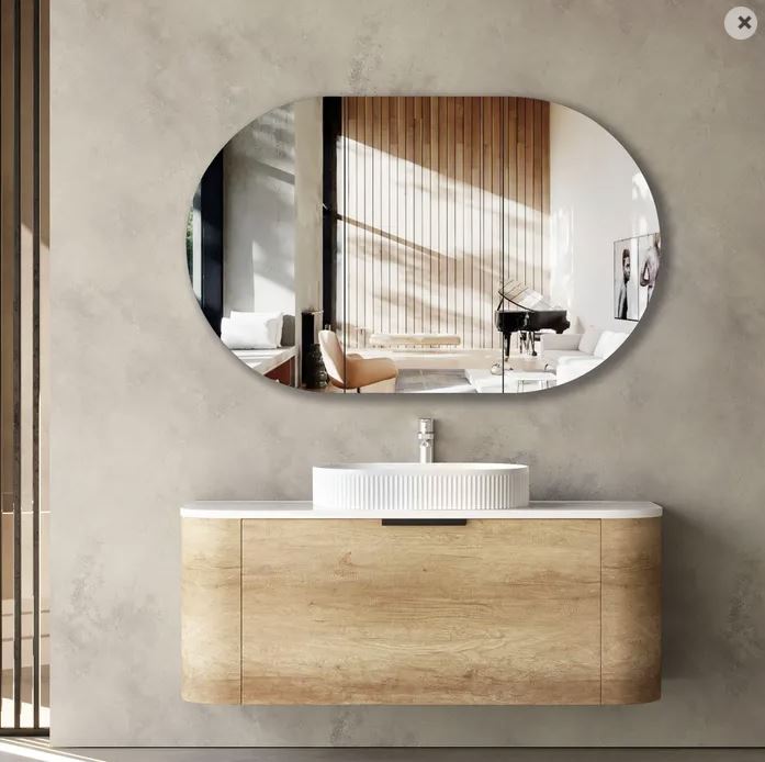 Chloe Natural Oak 1200mm Curve Vanity