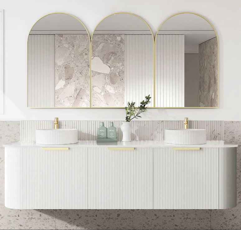 Chloe Matte White 1800mm Curve Vanity