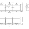 Chloe Matte White 1800mm Curve Vanity