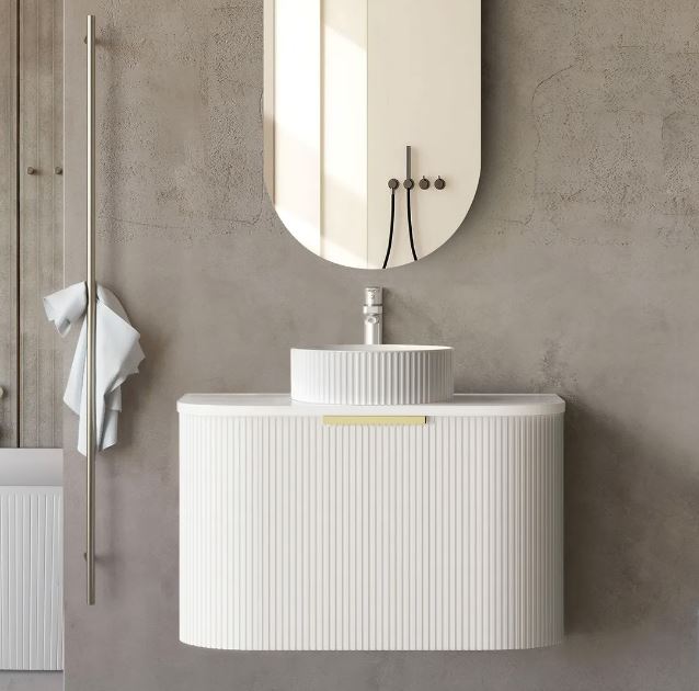 Chloe Matte White 750mm Curve Vanity