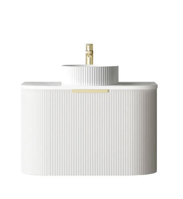 Chloe Matte White 750mm Curve Vanity