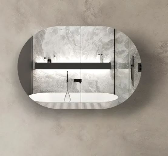 Chloe Curved 900 Mirror Cabinet