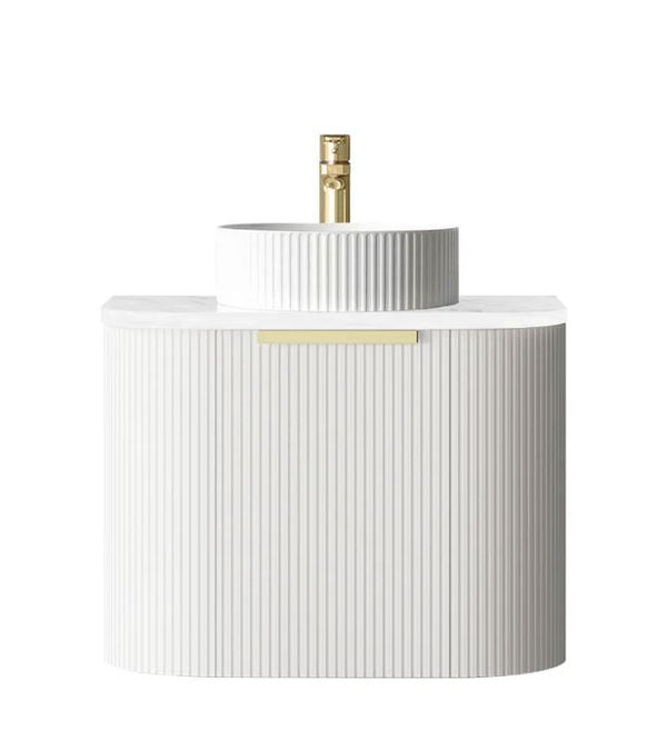 Chloe Matte White 900mm Curve Vanity