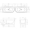 Lincoln Fluted Oval Gloss White 1500-1700mm Corner Freestanding Bath