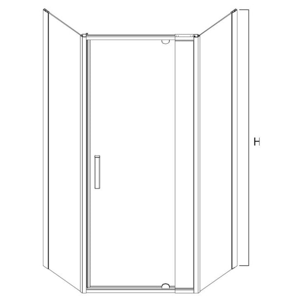 Louve Neo Angle Pivot Shower Screen 900-1000