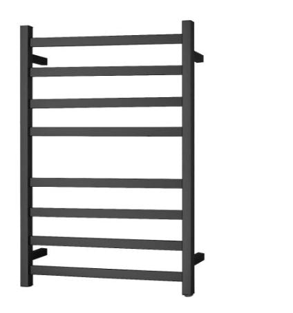 Cubo Black 620 Square 8 Bar Heated Towel Rail