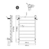 Cubo Black 620 Square 8 Bar Heated Towel Rail