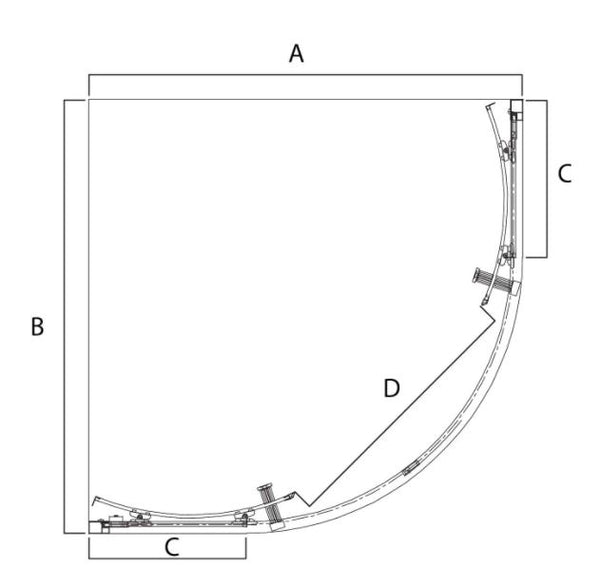 Louve Neo Curved Slider Shower Screen & Base