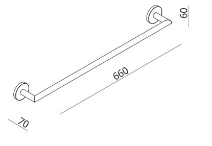 Dodi 66cm Single Towel Rail - Bayside Bathroom