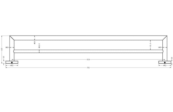 Dolce Double Towel Rail  - Matte Black - Bayside Bathroom